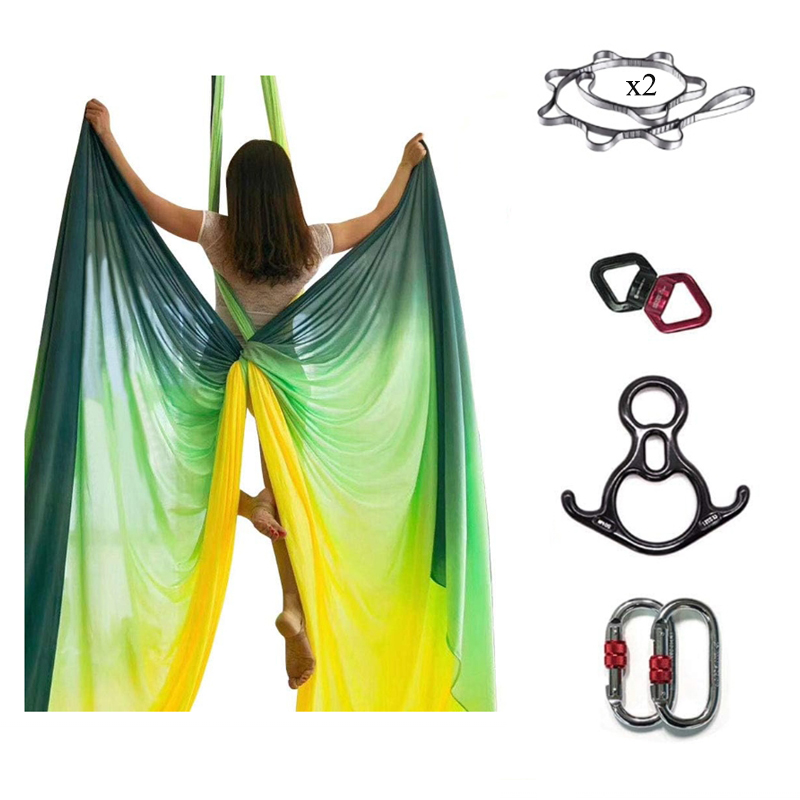 Aerial Silk Hammock - Gradient Aerial Yoga Hammock Durable 9