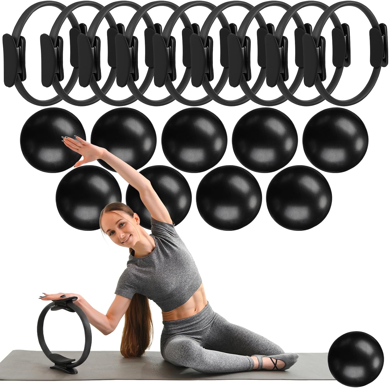 18 Pcs Pilates Ring And Ball S - Pilates Yoga Tone review and price