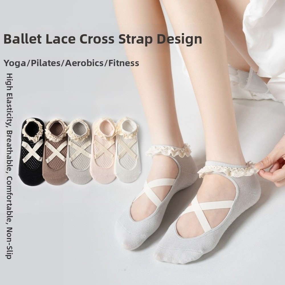 New Non Slip Yoga Socks Lace T - Pilates Ankle Strap review and price